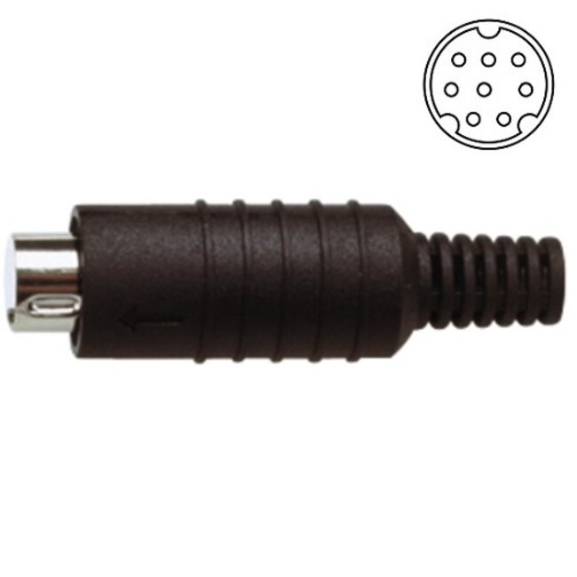 8-pins Mini DIN connector (m)