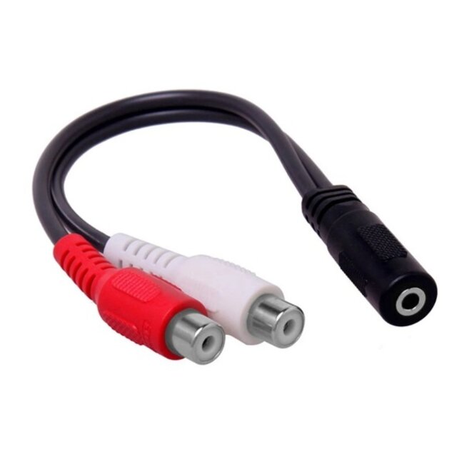 Tulp (v) - 3,5mm Jack (v) stereo audio adapter kabel - 0,25 meter