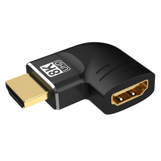 HDMI adapter - 90° haaks naar links - HDMI2.1 (8K 60Hz + HDR) / zwart