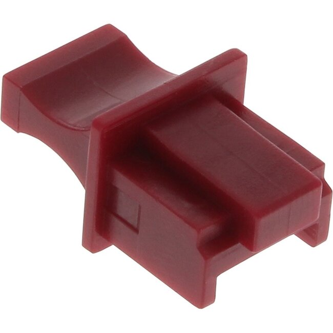 RJ45 (m) afsluitcovers voor RJ45 (v) poorten met platte greep - 10 stuks / rood