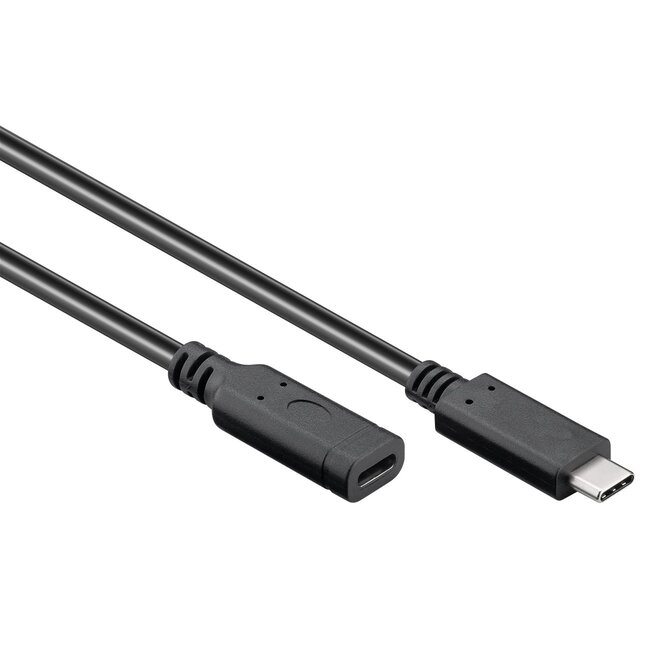 USB-C verlengkabel | USB3.1 10 Gbps | PD 60W | zwart | 1 meter