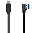 USB-C naar USB-A haaks (rechts) kabel - USB3.0 - tot 0,9A / zwart - 0,20 meter