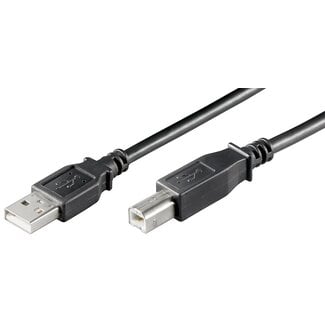 Cablexpert USB naar USB-B kabel - USB2.0 - tot 0,5A / zwart - 1 meter