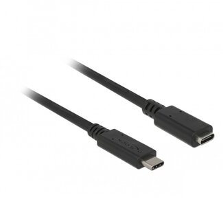 DeLOCK Premium USB-C naar USB-C verlengkabel - USB3.2 (tot 10 Gbit/s) - PD tot 20V/3A - video tot 4K 60Hz / zwart - 2 meter