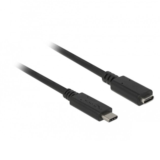 Premium USB-C naar USB-C verlengkabel - USB3.2 (tot 10 Gbit/s) - PD tot 20V/3A - video tot 4K 60Hz / zwart - 2 meter