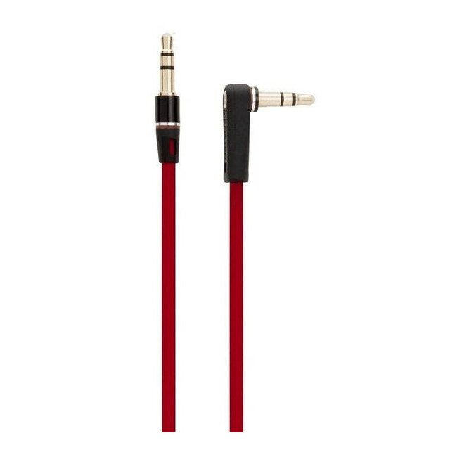 3,5mm Jack audio kabel haaks - rood - 1,2 meter