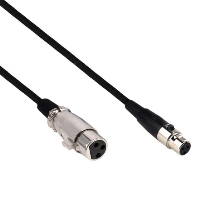 Mini XLR (v) - XLR (v) audiokabel / zwart - 0,50 meter