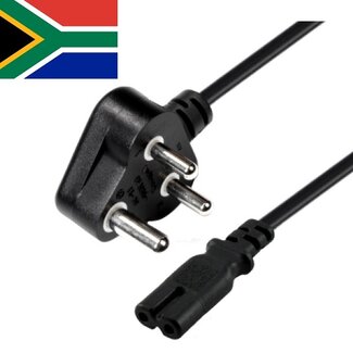 EECONN Zuid-Afrika stroomkabel (Type M) met C7 plug - zwart - 1,8 meter