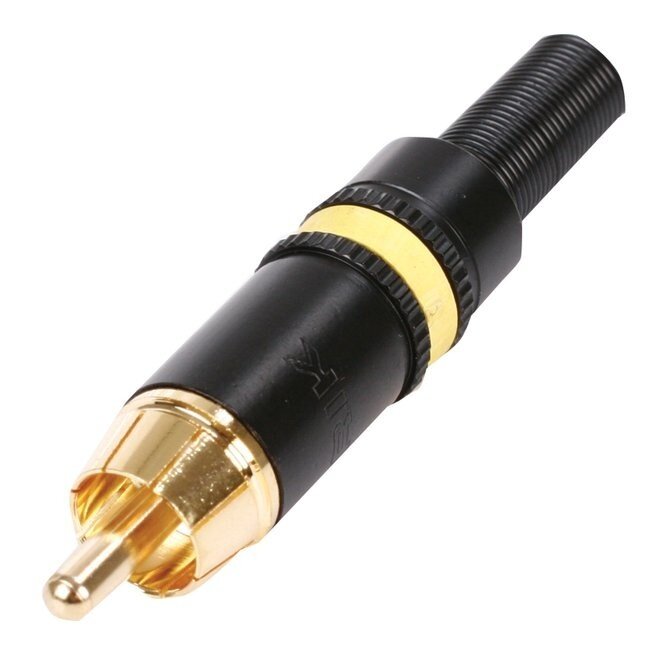 Neutrik vergulde gele mannelijke RCA connector