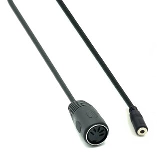 Universal DIN 5-pins (v) - 3,5mm Jack (v) audiokabel / zwart - 0,50 meter