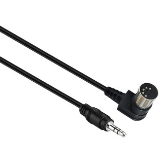 Universal DIN 5-pins haaks - 3,5mm Jack audiokabel / zwart - 0,50 meter