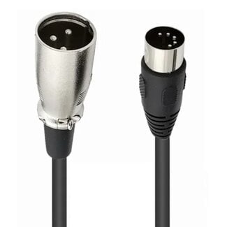 Universal DIN 5-pins (m) - XLR (m) kabel / zwart - 1,5 meter