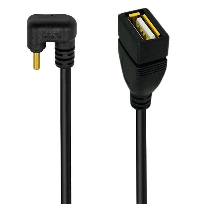 USB-C (m) haaks (U-bocht) naar USB-A (v) adapter - USB2.0 / zwart - 0,25 meter