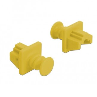 DeLOCK RJ45 (m) afsluitcovers voor RJ45 (v) poorten met ronde greep - 10 stuks / geel