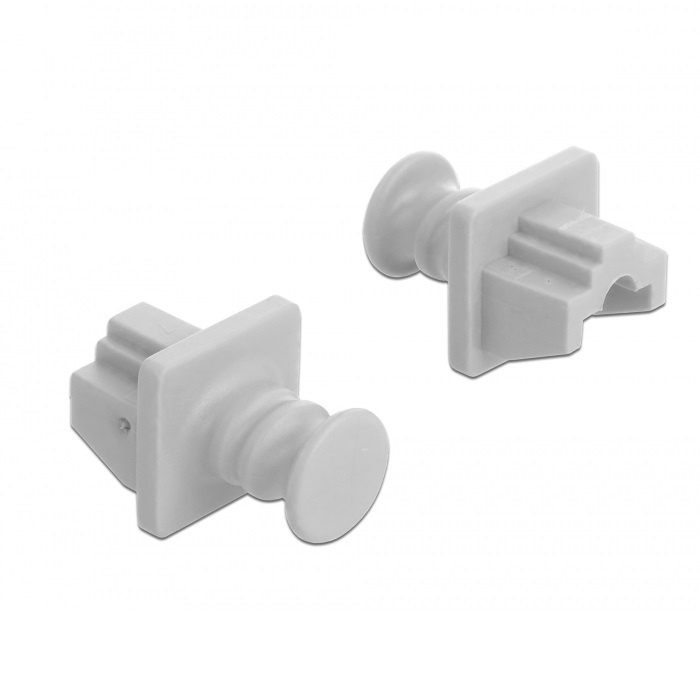 RJ45 (m) afsluitcovers voor RJ45 (v) poorten met ronde greep - 10 stuks / wit