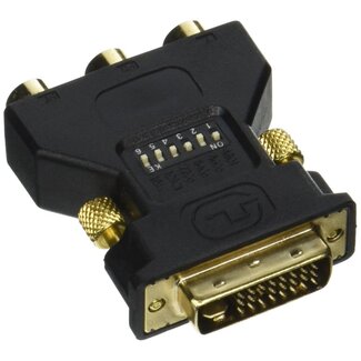 OKS DVI-I Dual Link (m) - Tulp component (v) adapter met schakelaars