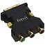 DVI-I Dual Link (m) - Tulp component (v) adapter met schakelaars