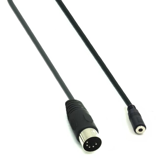 DIN 5-pins (m) - 3,5mm Jack (v) audiokabel / zwart - 1,5 meter