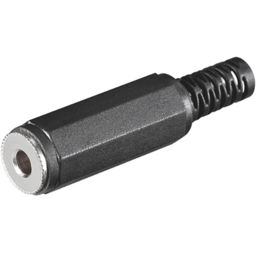 Soldeerbare 2,5mm Stereo Jack Connector (v) - Met Grommet - Zwart