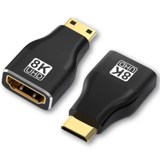 Universal Mini HDMI - HDMI adapter - HDMI2.1 (8K 60Hz + HDR) / zwart