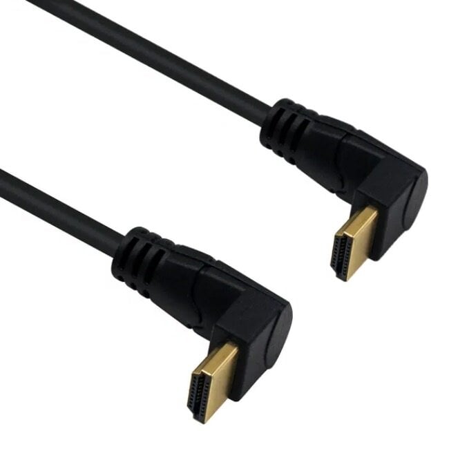 HDMI kabel - 90° haakse connectoren (beneden/beneden) - HDMI2.0 (4K 60Hz + HDR) - 0,60 meter