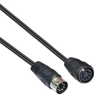 Dolphix DIN 7-pins audio verlengkabel / zwart - 5 meter