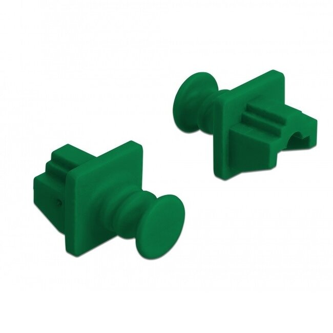 RJ45 (m) afsluitcovers voor RJ45 (v) poorten met ronde greep - 10 stuks / groen