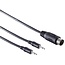 DIN 5-pins - 2x 3,5mm Jack mono audio adapter kabel / zwart - 1,5 meter
