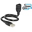 USB-A naar USB-A vormbare verlengkabel - USB2.0 - tot 2A / zwart - 0,35 meter