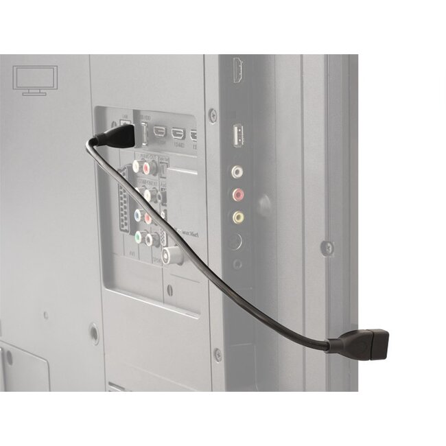 USB-A naar USB-A vormbare verlengkabel - USB2.0 - tot 2A / zwart - 0,35 meter