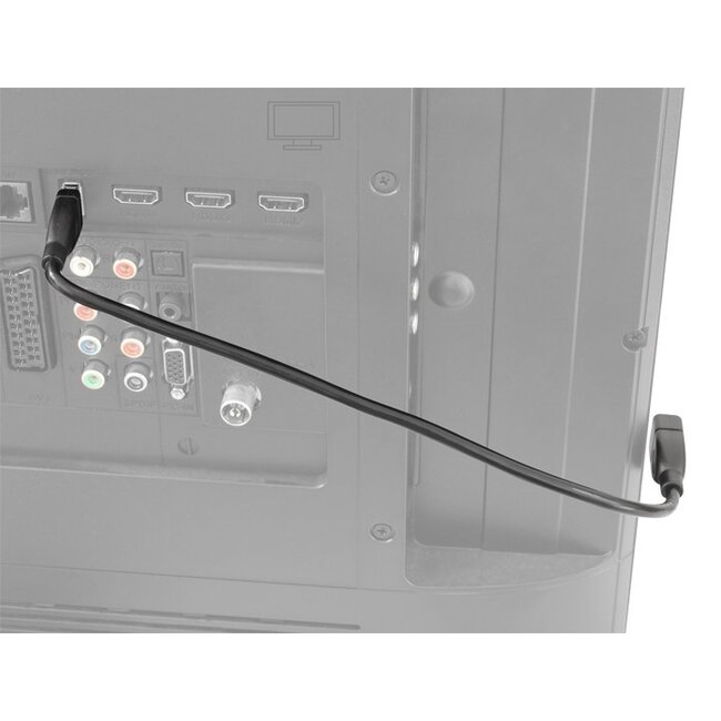 USB-A naar USB-A vormbare verlengkabel - USB2.0 - tot 2A / zwart - 0,35 meter