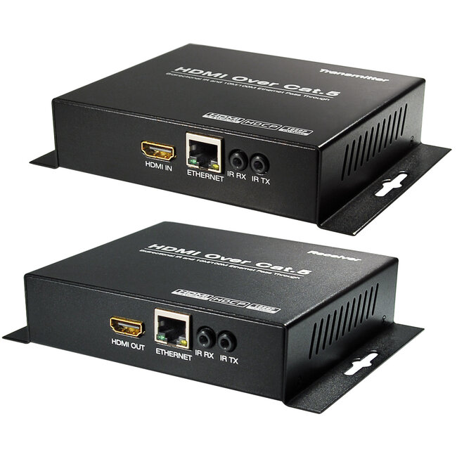 HDMI + IR + ethernet verlenger over 1 netwerkkabel - 100 meter - versie 1.4 (4K 30Hz)