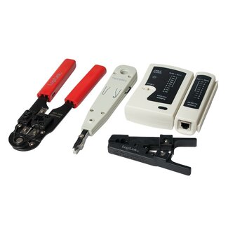 S-Impuls Netwerk gereedschapskit 4-delig met o.a. krimptang, stripper, LSA-tang en tester