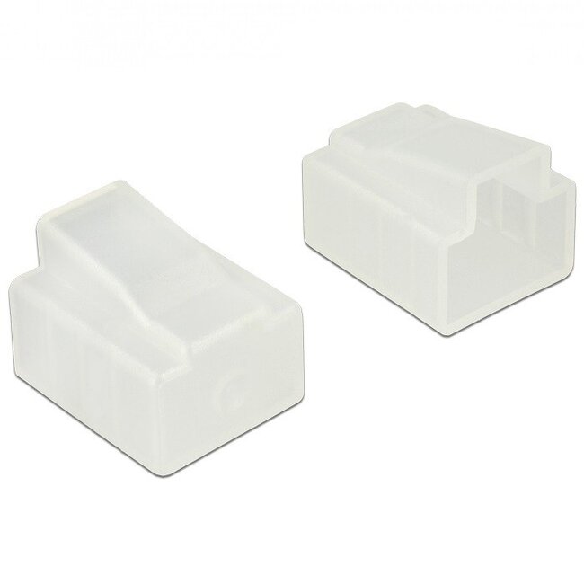 RJ45 (v) afsluitcovers voor RJ45 (m) connectoren - 10 stuks / transparant