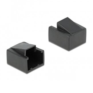 DeLOCK RJ45 (v) afsluitcovers voor RJ45 (m) connectoren - 10 stuks / zwart