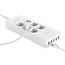 Orico stekkerdoos met 6 contacten en 5x USB / wit - 1,5 meter