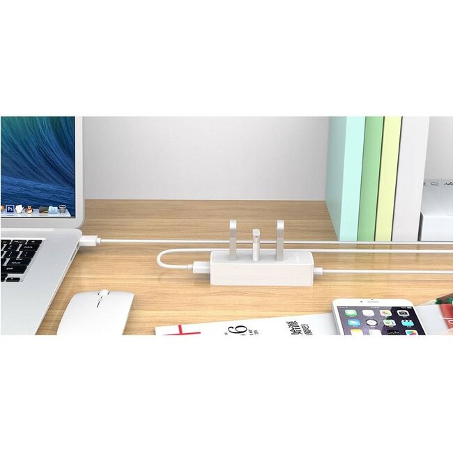 Orico USB hub met 4 poorten - USB3.0 - busgevoed / wit - 0,30 meter