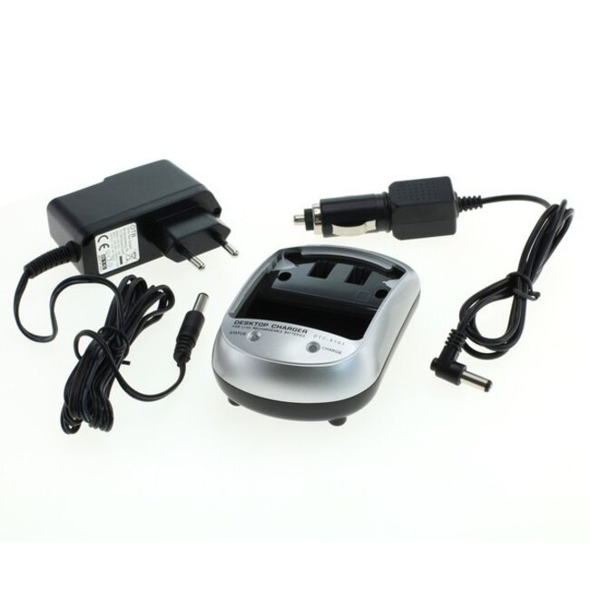 Camera accu snellader met losse adapter compatibel met Sanyo DB-L20 accu