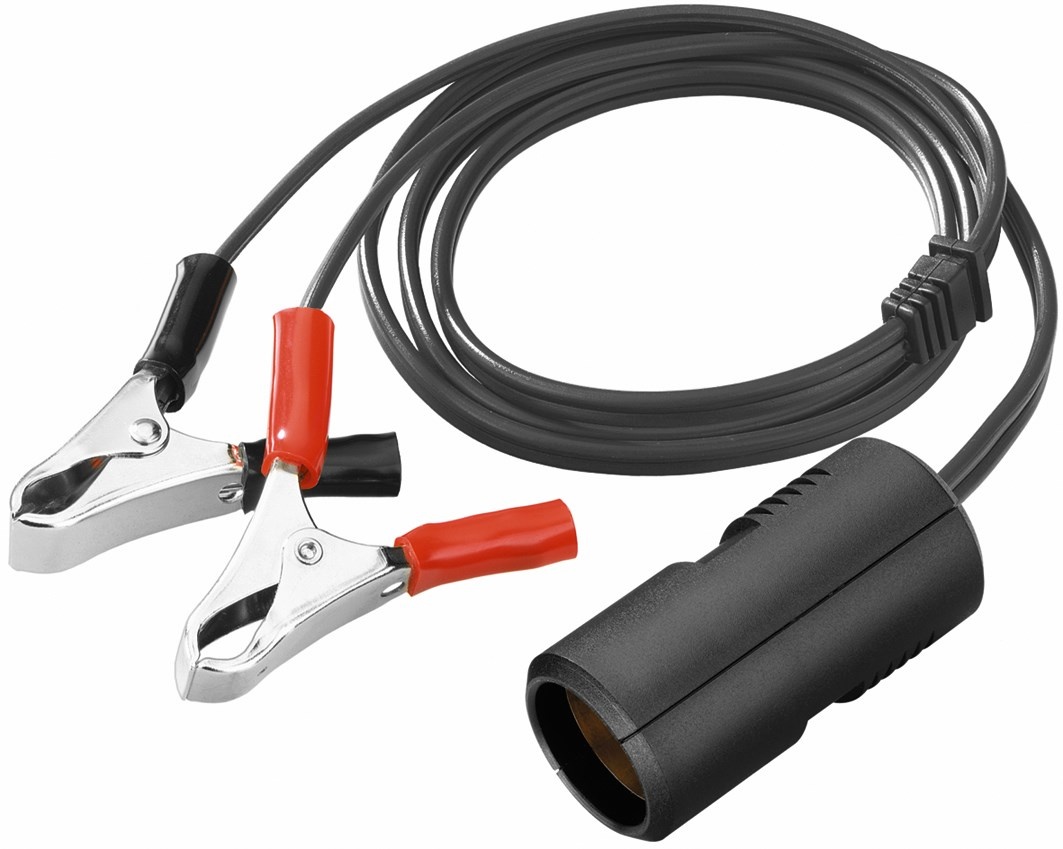 ProCar 12-24V sigarettenaansteker contra plug met krokodil klemmen - 1 meter