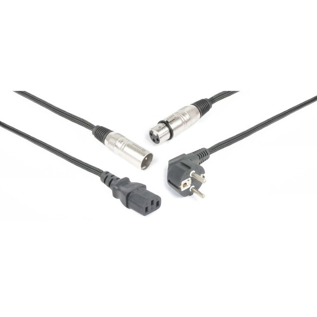 PD Connex XLR (m) - XLR (v) signaal en voedingskabel - 15 meter