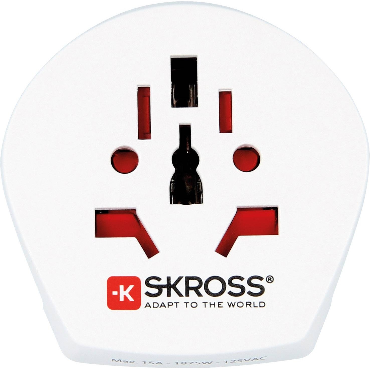 Skross Wereld naar Verenigde Staten Reisadapter - Met USB poort - Geaard - Wit