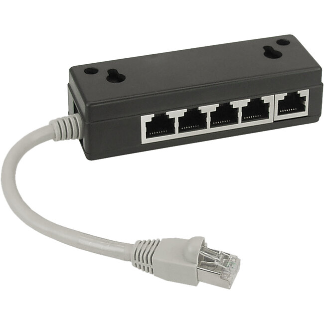 InLine® ISDN verdeeldoos 5x RJ45 Bu, 15cm kabel, met eindweerstanden