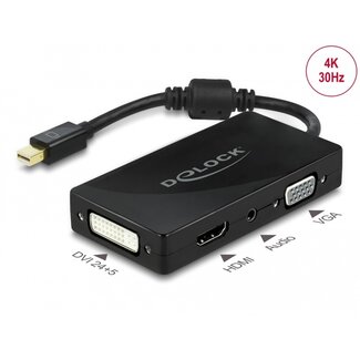 DeLOCK Delock Mini DisplayPort 1.2 Adapter to VGA / HDMI / DVI / Audio female 4K Passive black