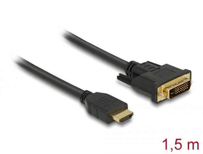 DeLOCK 85653 video kabel adapter 1,5 m HDMI Type A (Standard) DVI Zwart