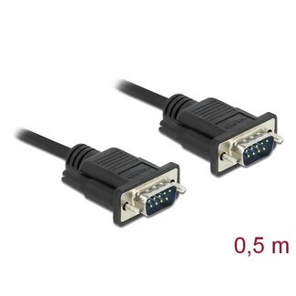 DeLOCK Delock Serial Cable RS-232 D-Sub9 male to male with narrow plug housing 0.5 m