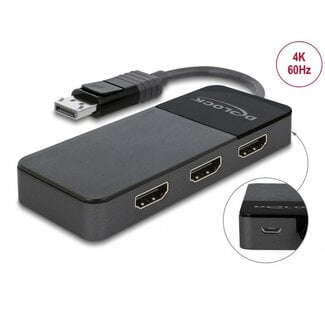 DeLOCK Delock DisplayPort 1.4 Splitter 1 x DisplayPort to 3 x HDMI MST