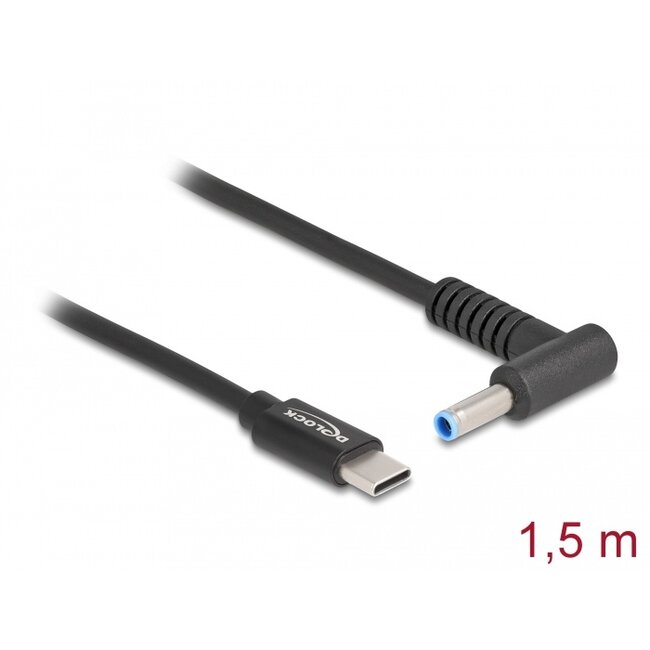 Delock Laptop Charging Cable USB Type-C™ male to HP 4.5 x 3.0 mm male