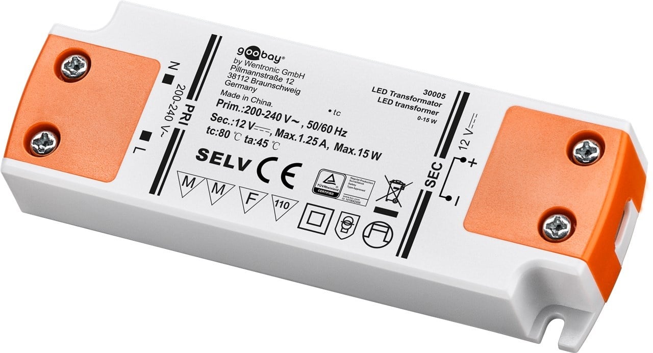LED Transformator - 12 volt - 15 watt