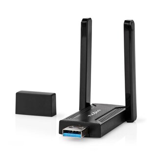 Nedis Nedis USB-A - WLAN / Wi-Fi dongle met 2 externe antennes - Dual Band AC1200 / 1200 Mbps