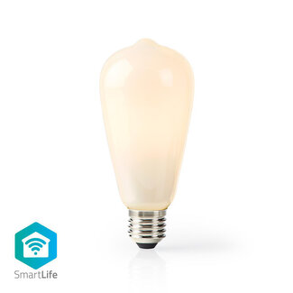 Nedis Nedis SmartLife Wi-Fi LED-lamp - E27 fitting - ST64 vorm / warm-wit (wit / glas)